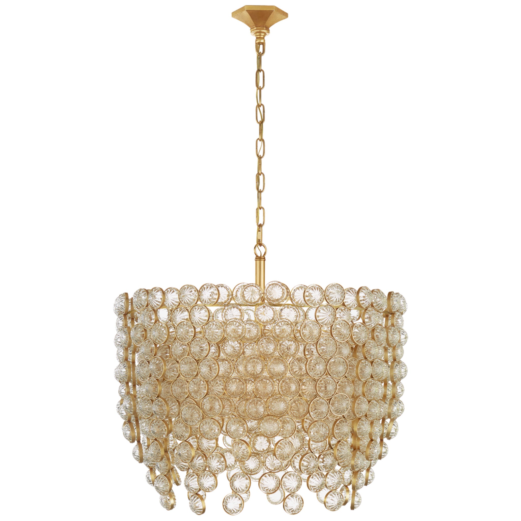 Julie Neill Milazzo Medium Waterfall Chandelier in Gild and Crystal