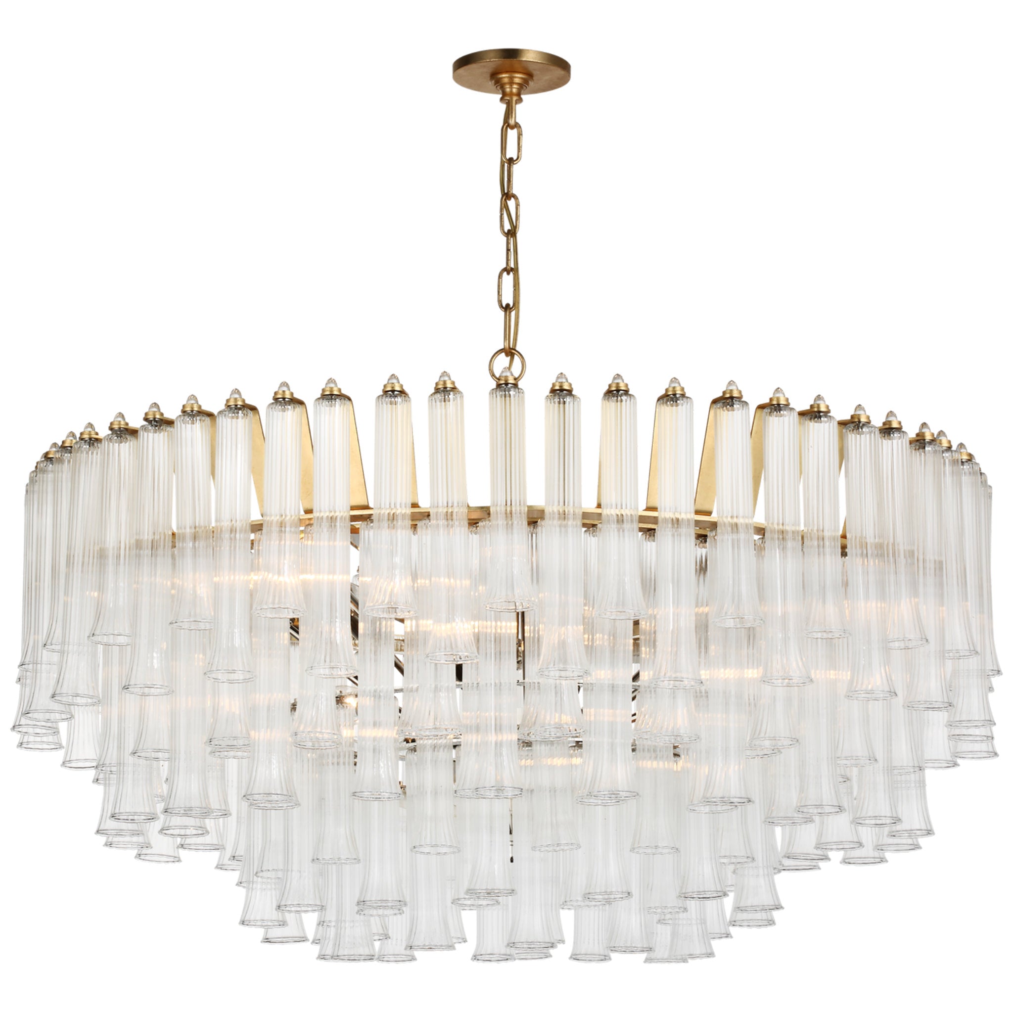 Julie Neill Lorelei X-Large Chandelier in Gild with Clear Glass Ceiling Light W40" x H24"