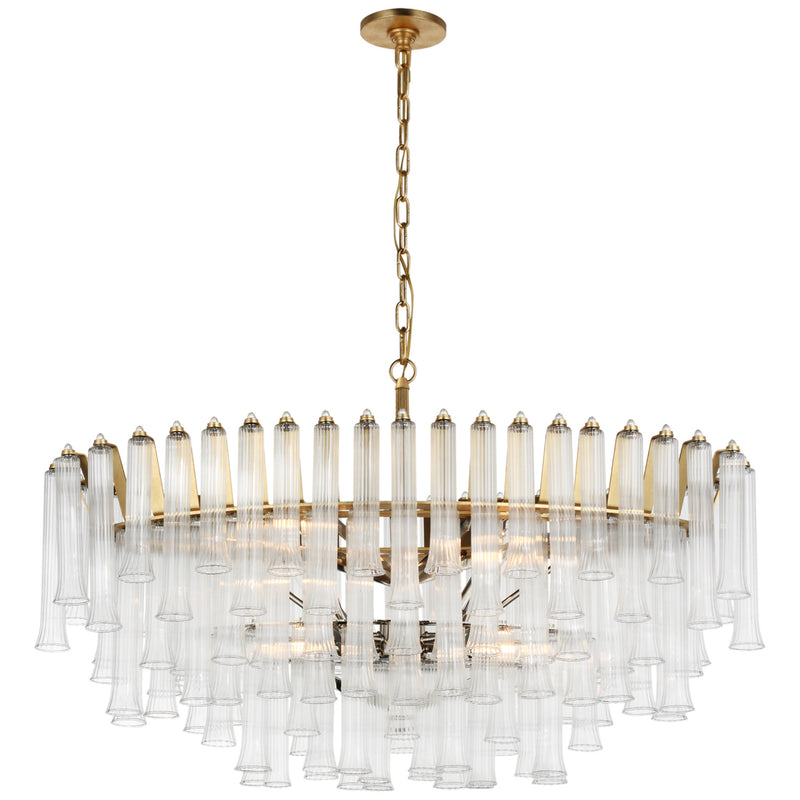 Julie Neill Lorelei X-Large Oval Chandelier in Gild with Clear Glass