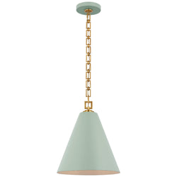 Julie Neill Theo 14" Pendant in Pale Blue and Gild