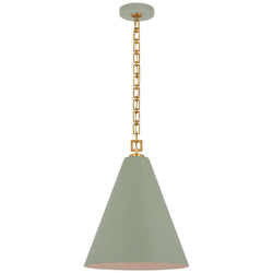 Julie Neill Theo 17" Pendant in Celadon and Gild