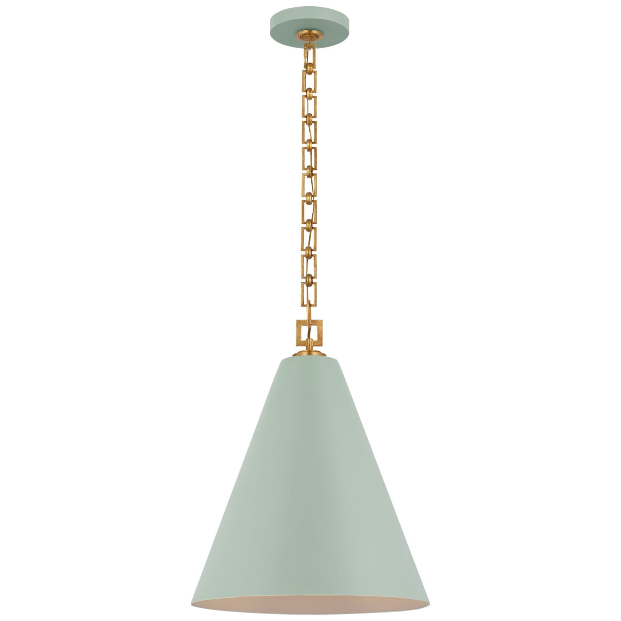 Julie Neill Theo 17" Pendant in Pale Blue and Gild Ceiling Light W17" x H21"