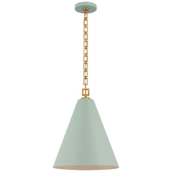 Julie Neill Theo 17" Pendant in Pale Blue and Gild