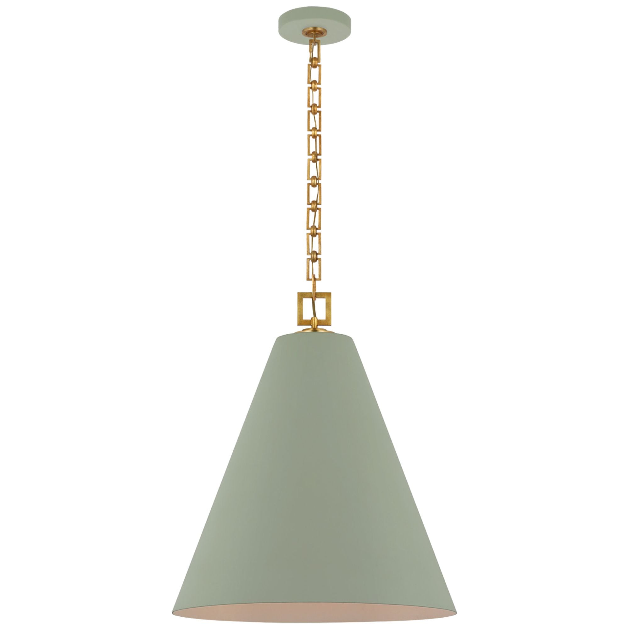 Julie Neill Theo 21" Pendant in Celadon and Gild Ceiling Light W22" x H26"