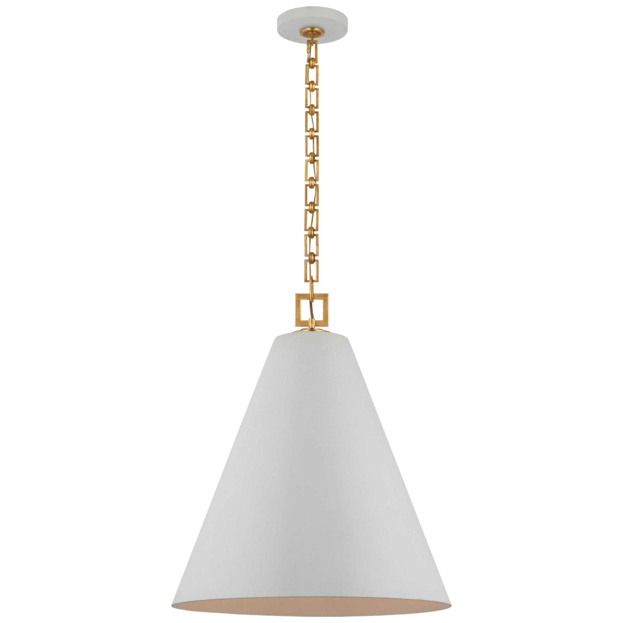 Julie Neill Theo 21" Pendant in Soft White and Gild Ceiling Light W22" x H26"