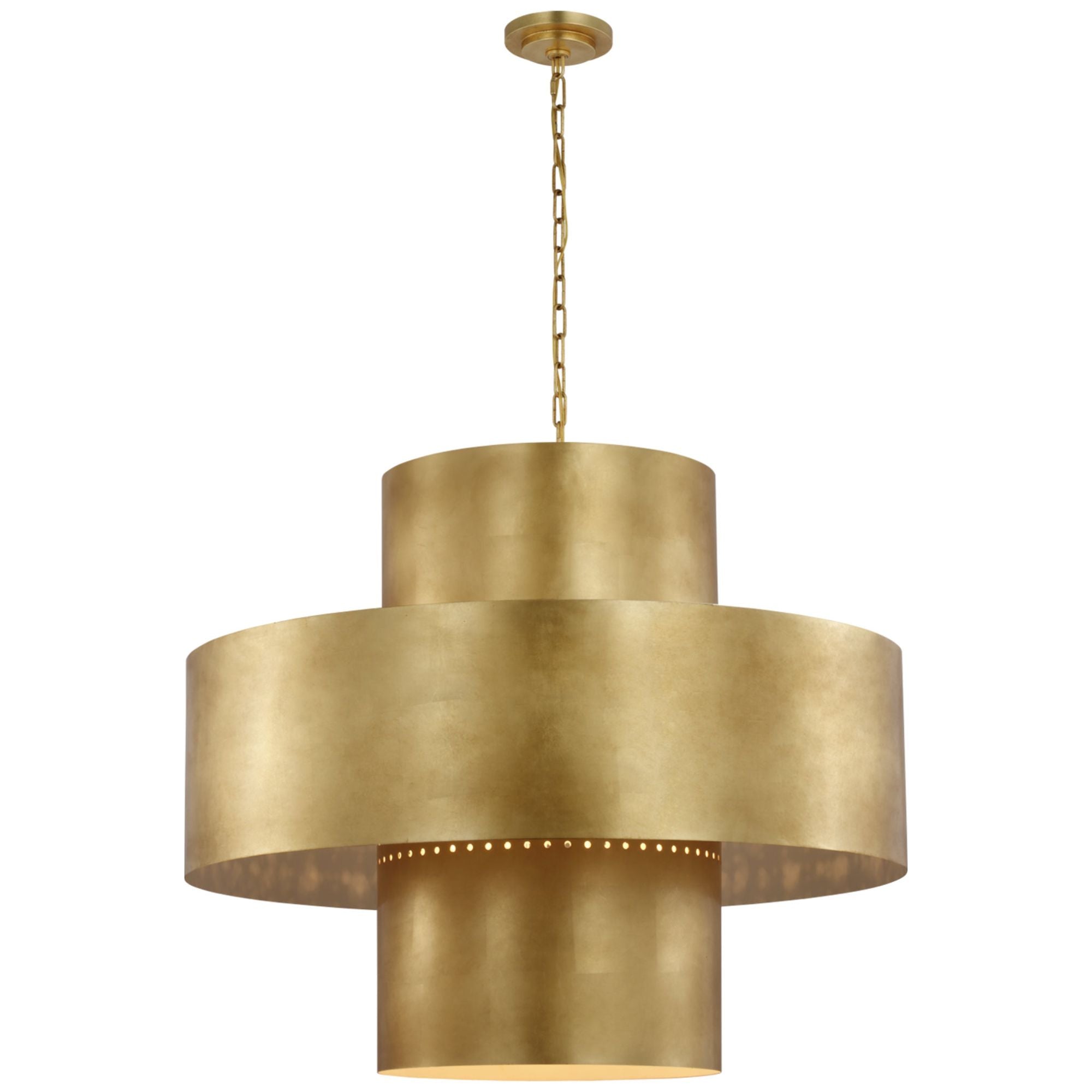 Julie Neill Chalmette 38" Layered Pendant in Gild Ceiling Light W37.75" x H31.5"