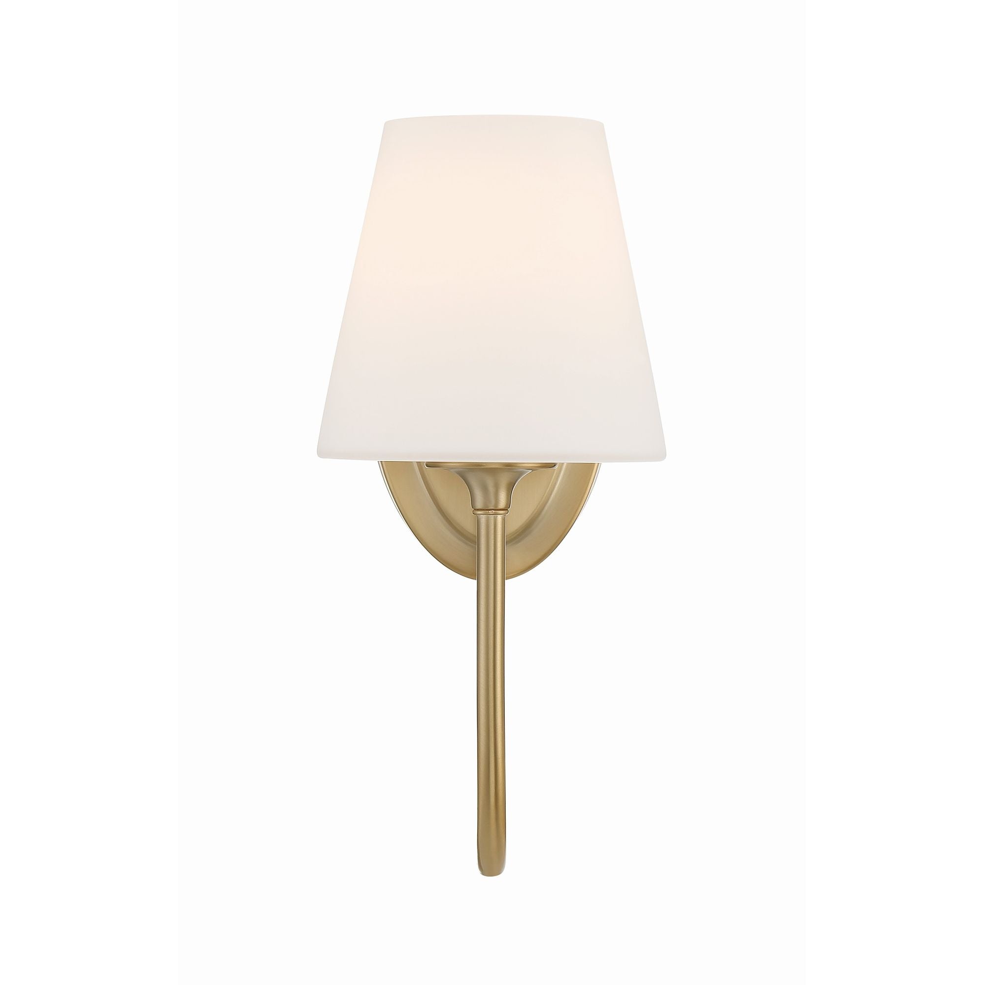 Juno 1 Light Vibrant Gold Sconce Glass Shade 6"W x 13"H x 10.25"D