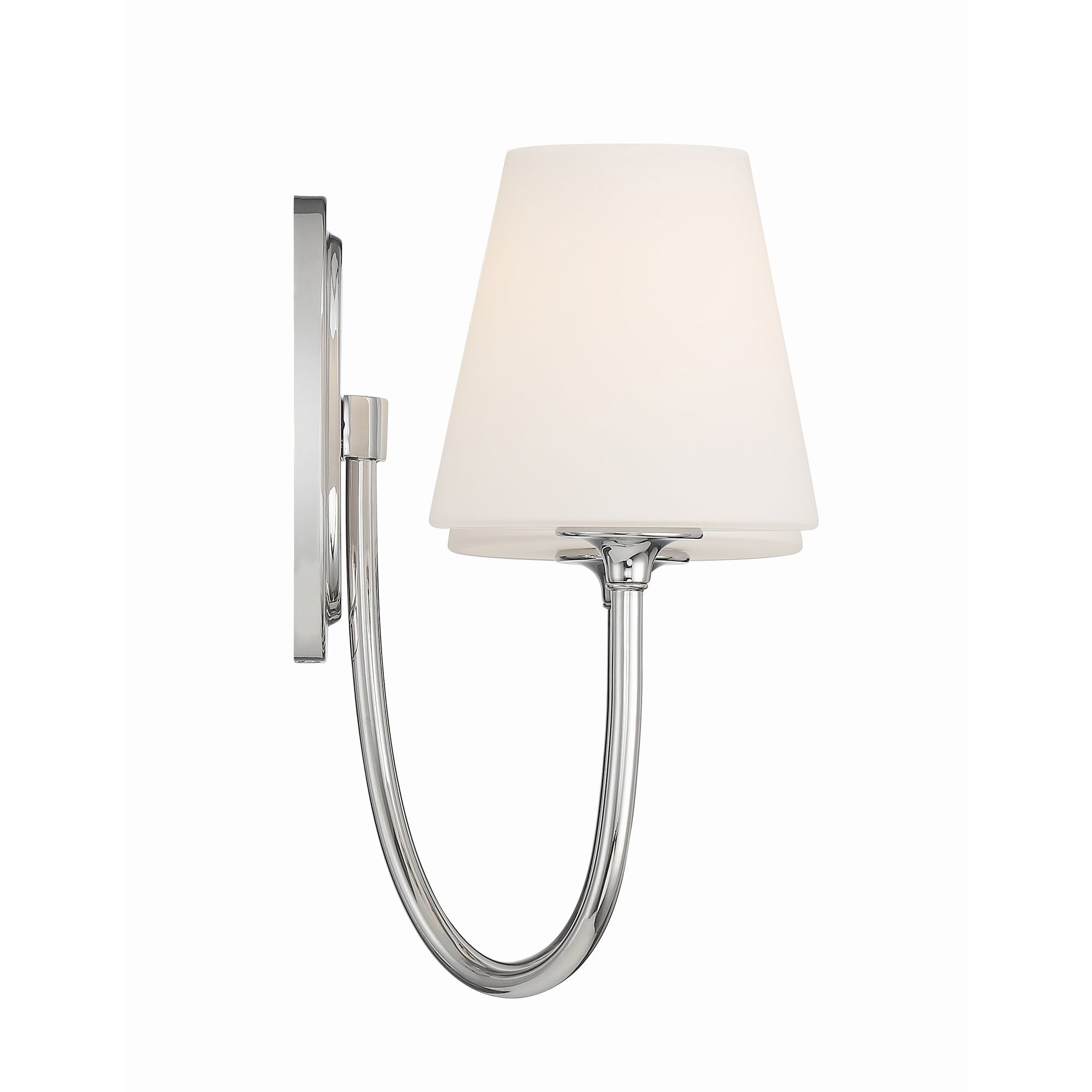 Juno 2 Light Polished Nickel Sconce Glass Shade 15"W x 13"H x 8.5"D