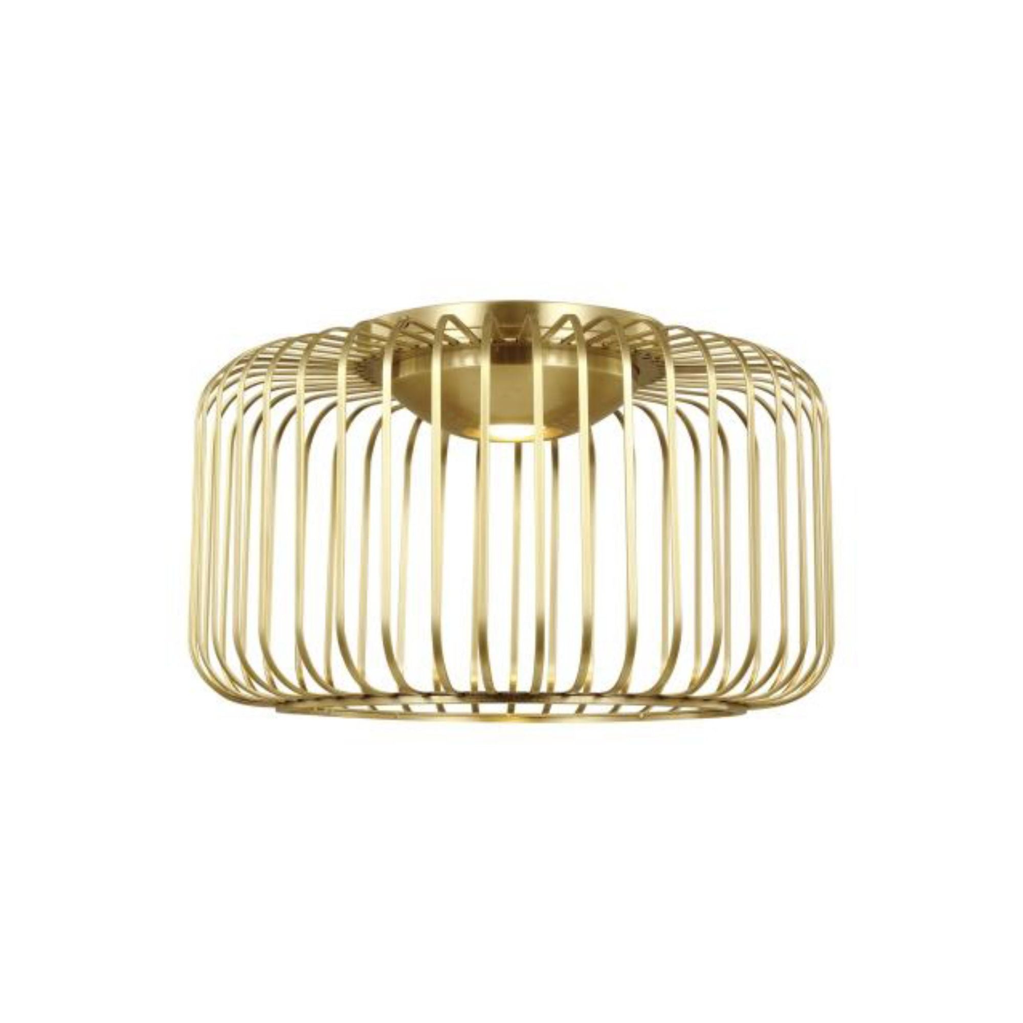 Kai 15 Flush Mount Line-Voltage Pendants/Suspension 1-Light LED 3000K Plated Brass by Sean Lavin