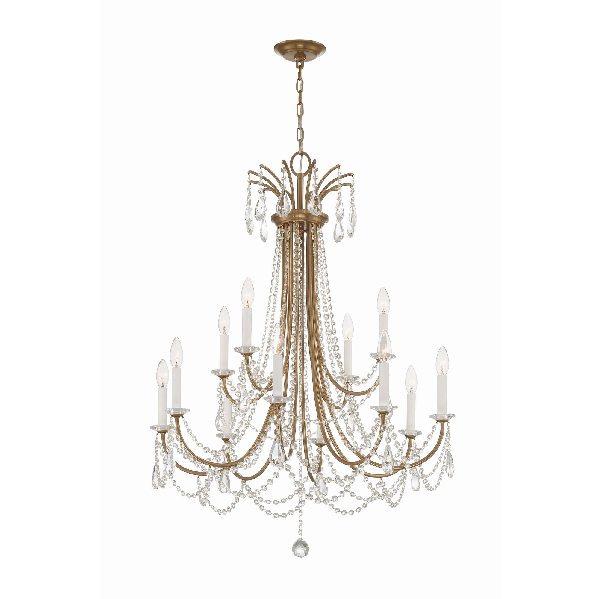 Karrington 30'' Aged Brass Chandelier Gold 30"W x 40"H x 30"D