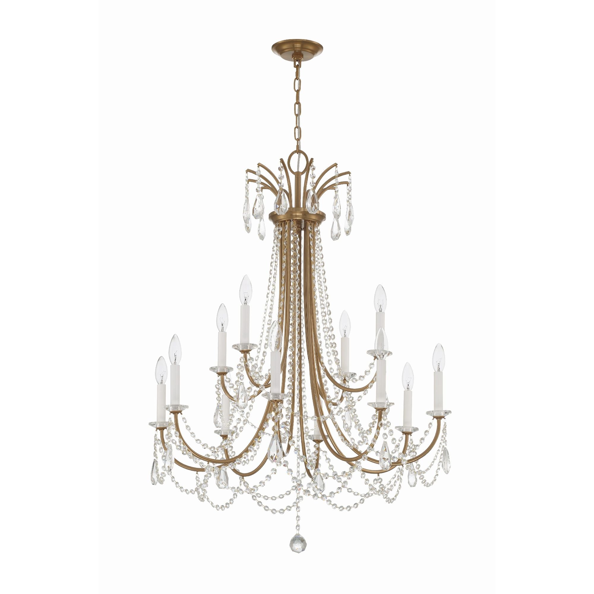 Karrington 30'' Aged Brass Chandelier Gold 30"W x 40"H x 30"D