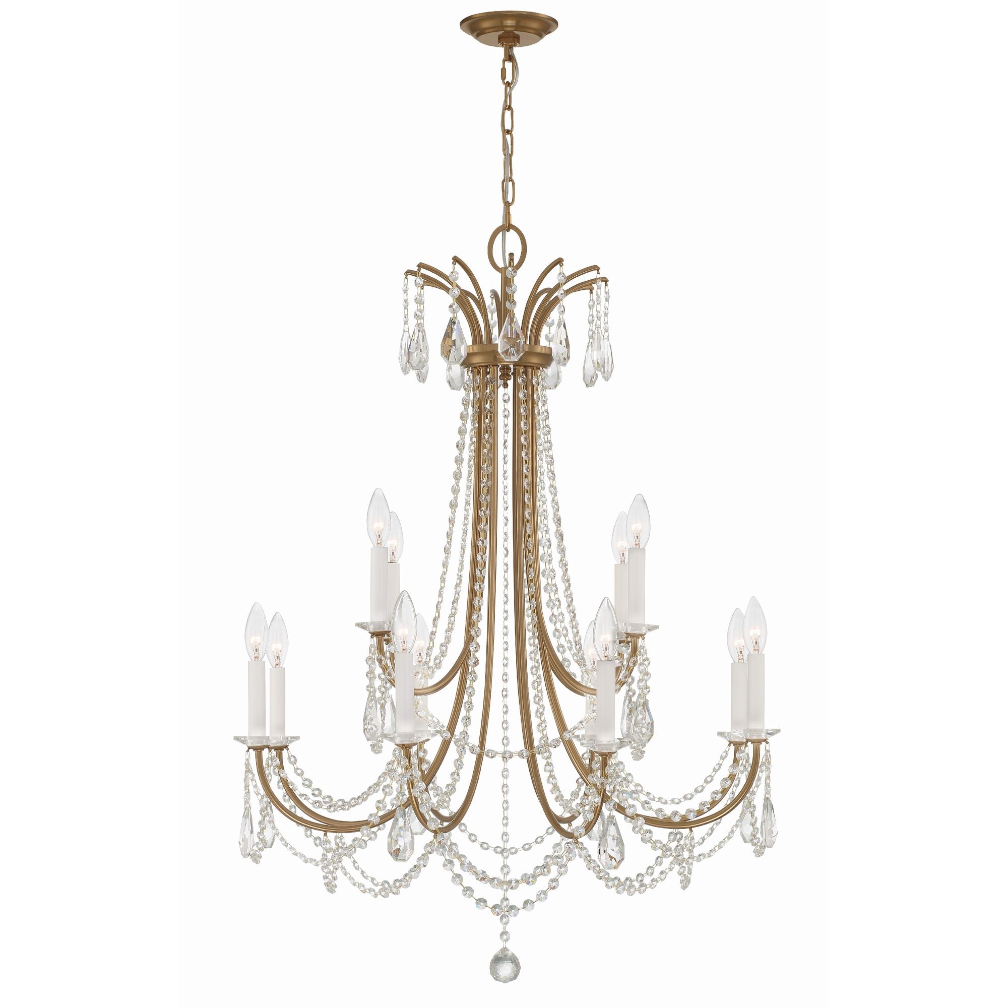 Karrington 30'' Aged Brass Chandelier Gold 30"W x 40"H x 30"D