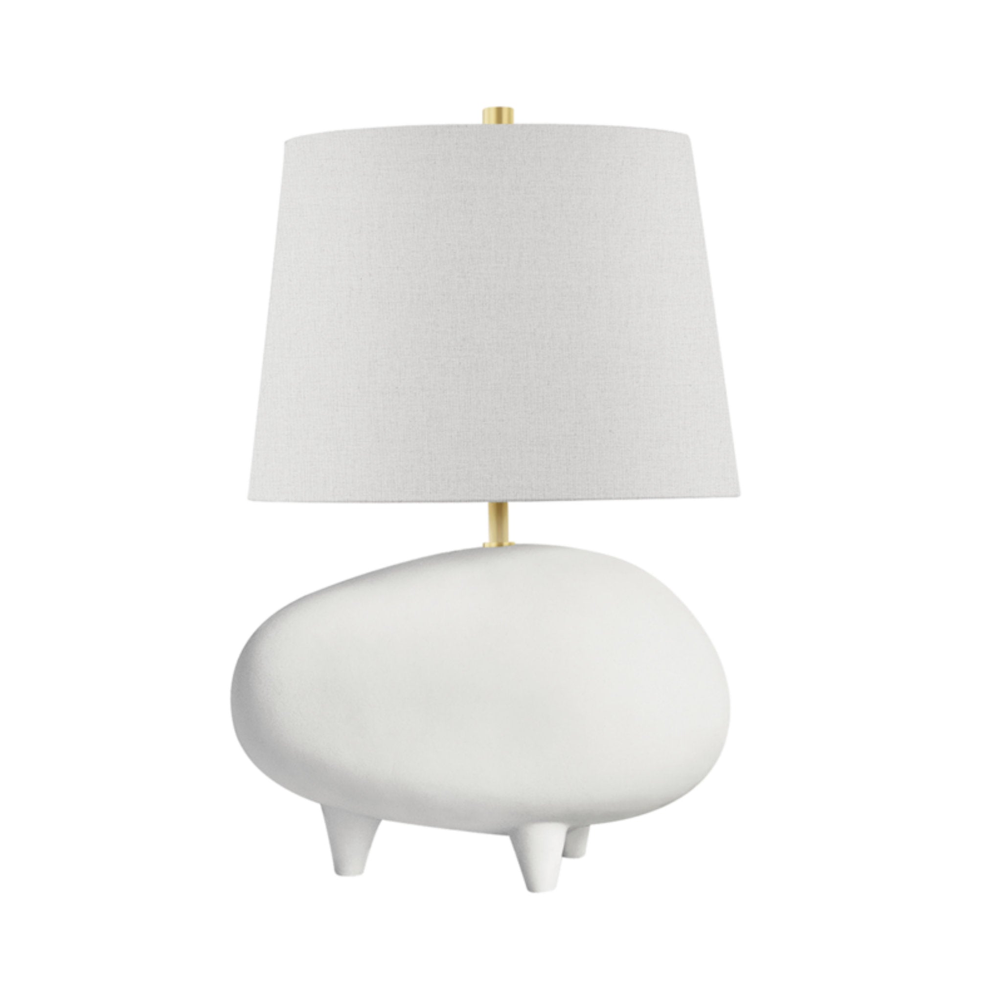 Tiptoe 1 Light Table Lamp in Aged Brass/matte White by Kelly Behun