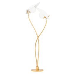 Frond 2 Light Floor Lamp in GOLD LEAF/TEXTURED ON WHITE COMBO by Kelly Behun