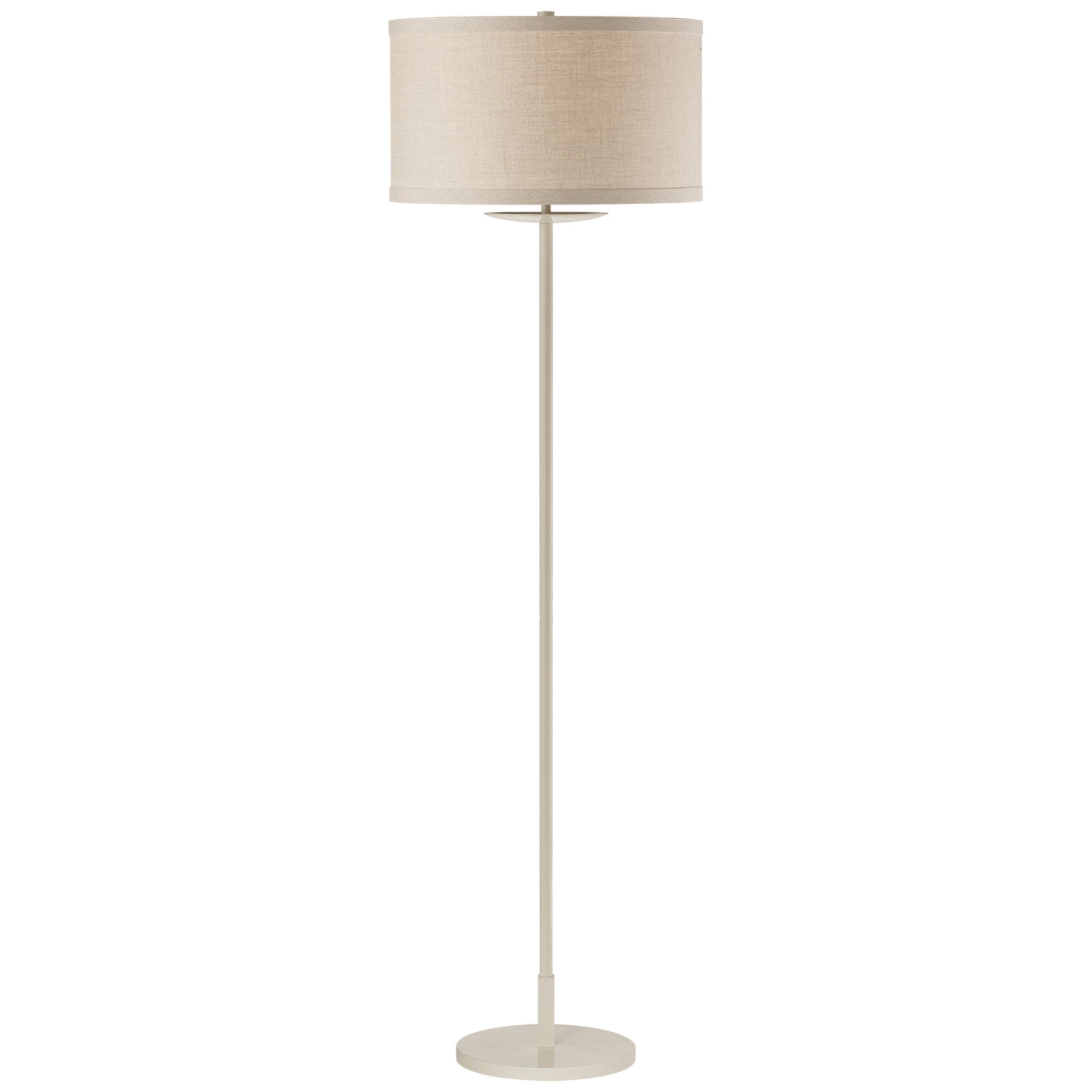 kate spade new york Walker Medium Floor Lamp in Light Cream with Natural Linen Shade