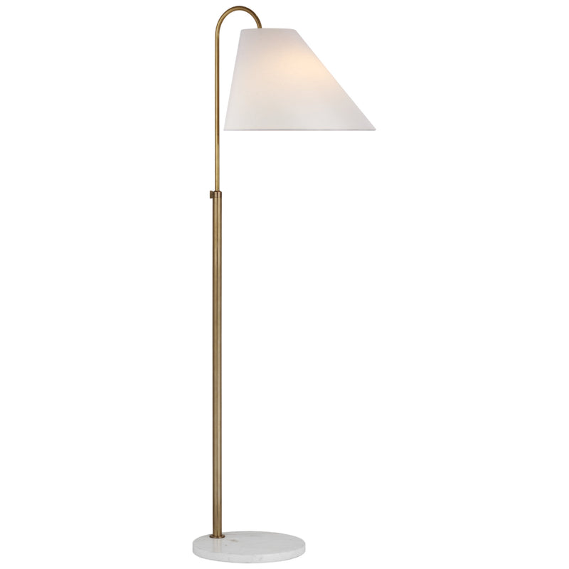 kate spade new york Kinsley Medium Floor Lamp in Soft Brass with Linen Shade