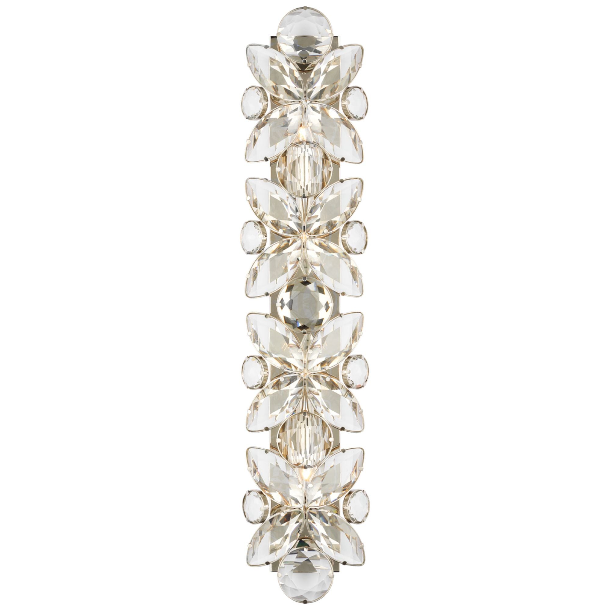 kate spade new york Lloyd 33" Sconce in Polished Nickel with Crystal Wall Light W7.25" x H33.25"