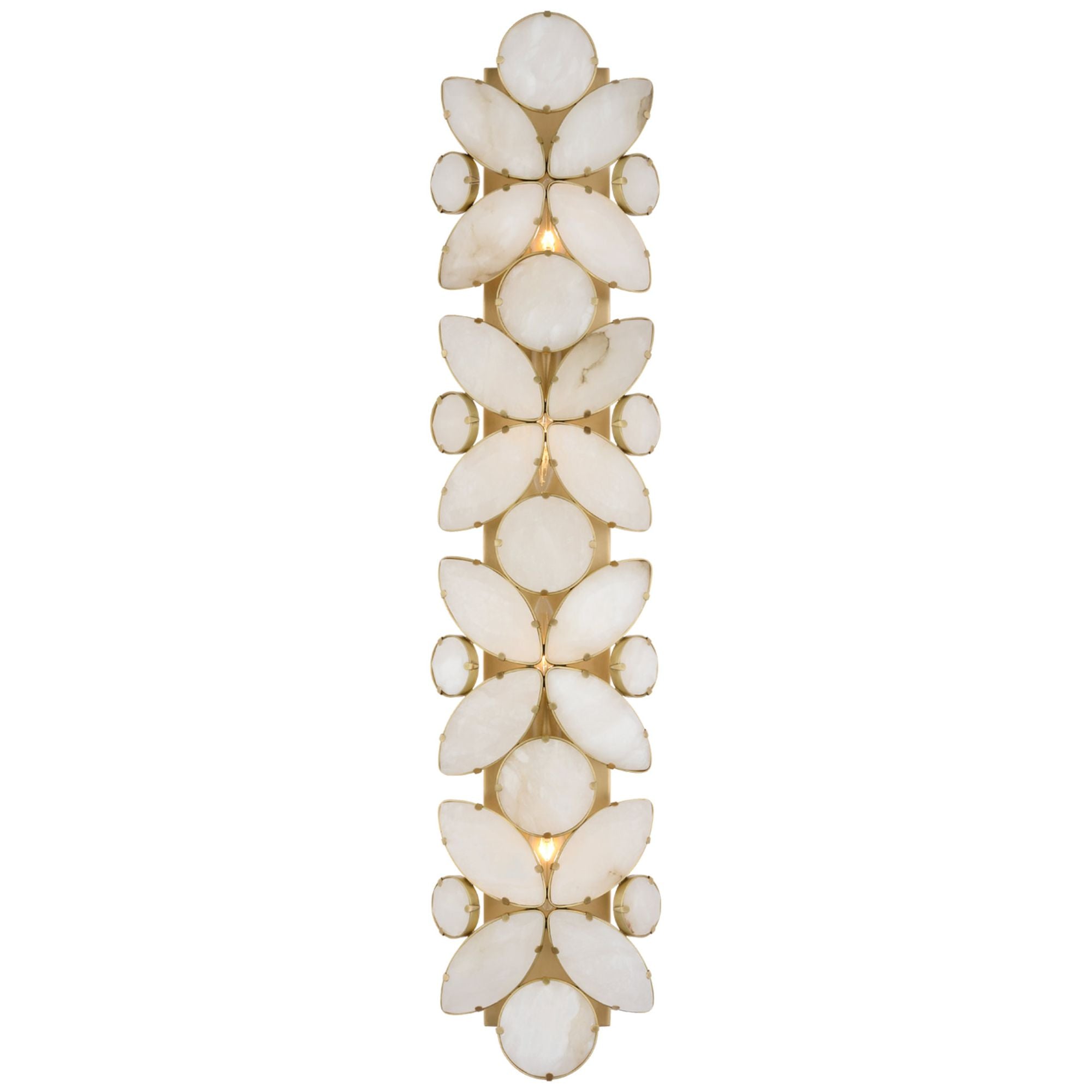 Lloyd 33" Sconce in Soft Brass with Alabaster Wall Light