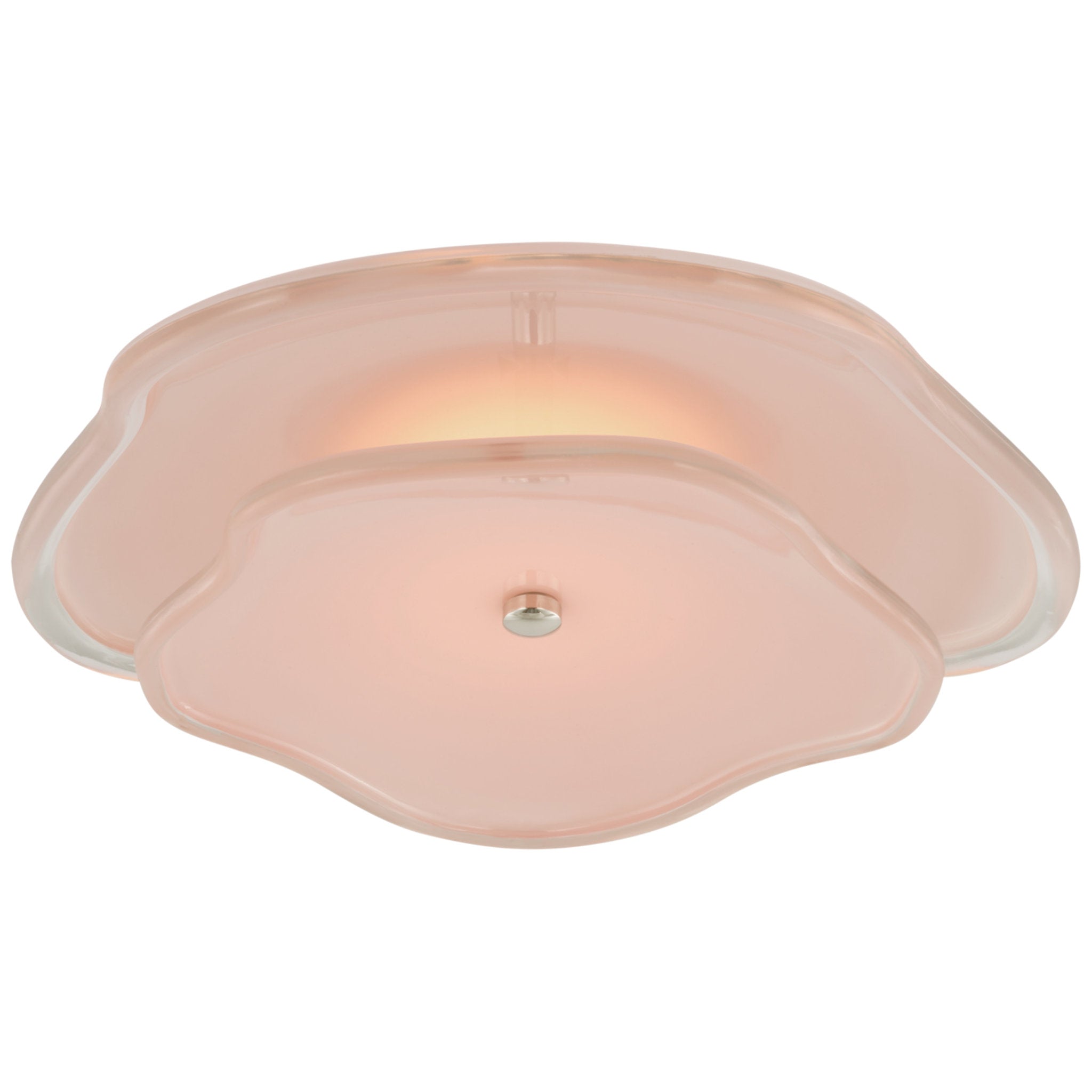 kate spade new york Leighton 14" Layered Flush Mount in Polished Nickel with Blush Tinted Glass