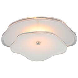 kate spade new york Leighton 14" Layered Flush Mount in Polished Nickel with Cream Tinted Glass