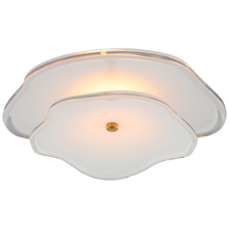 kate spade new york Leighton 14" Layered Flush Mount in Soft Brass with Cream Tinted Glass