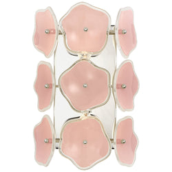 kate spade new york Leighton Small Sconce in Polished Nickel with Blush Tinted Glass