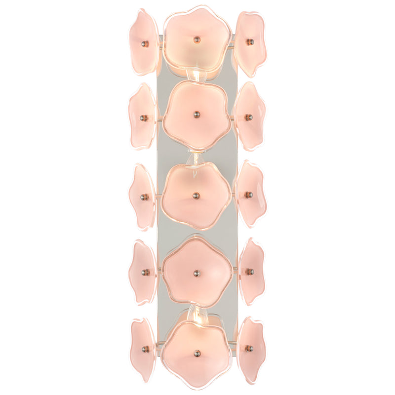 kate spade new york Leighton 20" Sconce in Polished Nickel with Blush Tinted Glass