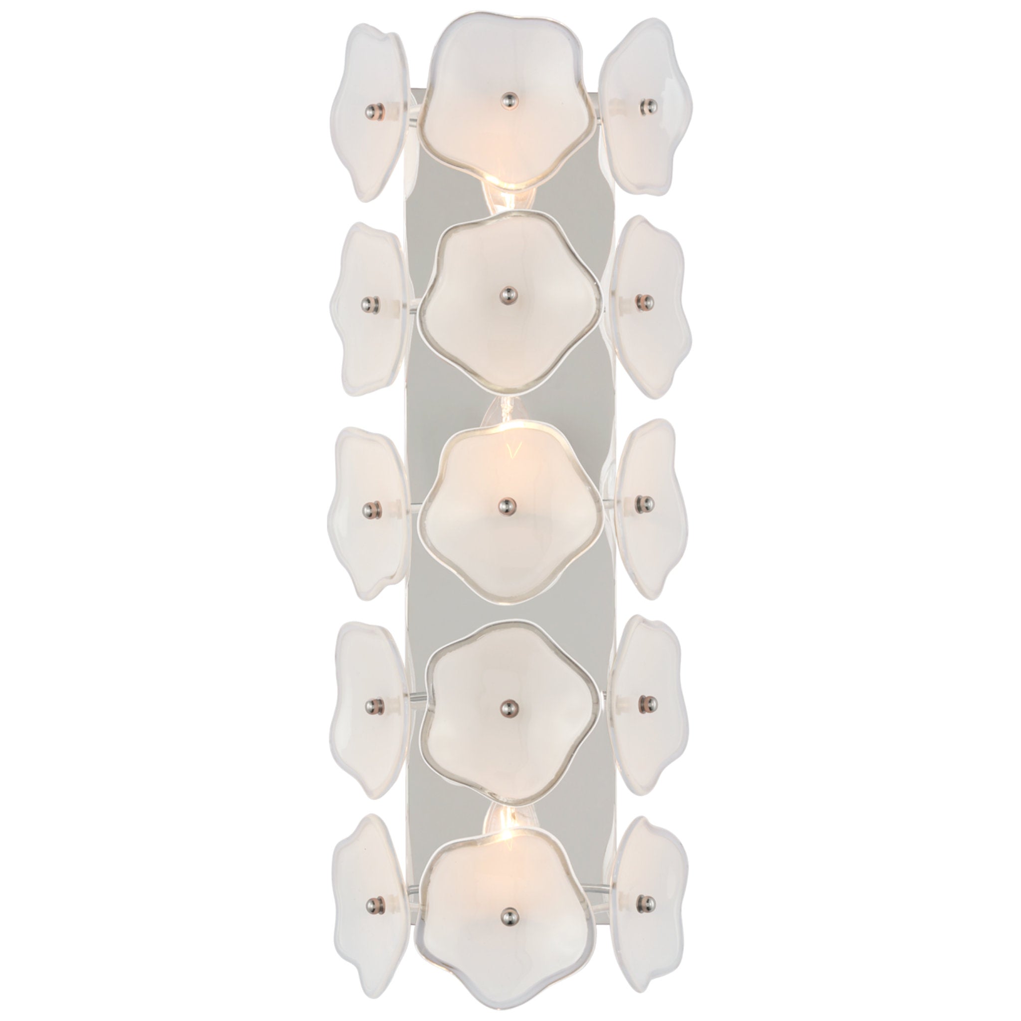 kate spade new york Leighton 20" Sconce in Polished Nickel with Cream Tinted Glass Wall Light W7.75" x H20.5"