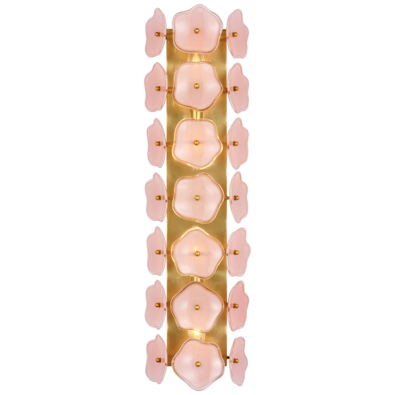 kate spade new york Leighton 28" Sconce in Soft Brass with Blush Tinted Glass