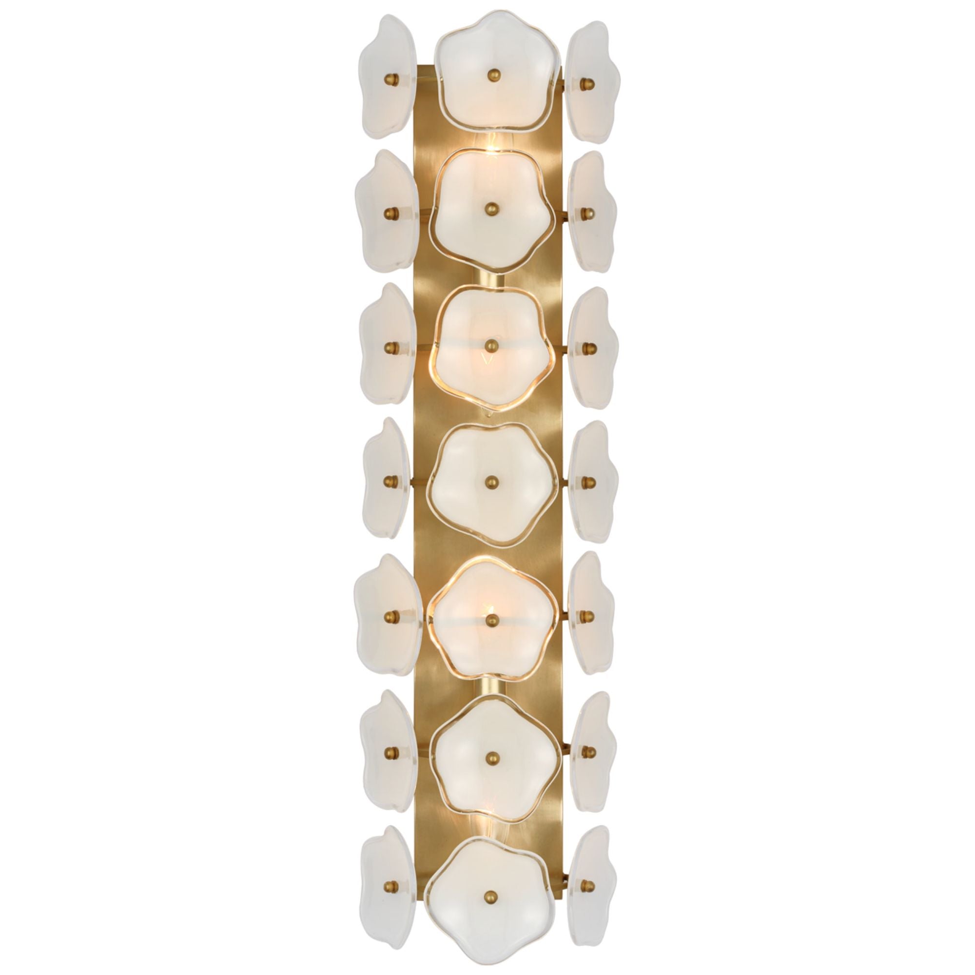 kate spade new york Leighton 28" Sconce in Soft Brass with Cream Tinted Glass Wall Light W7.75" x H28"