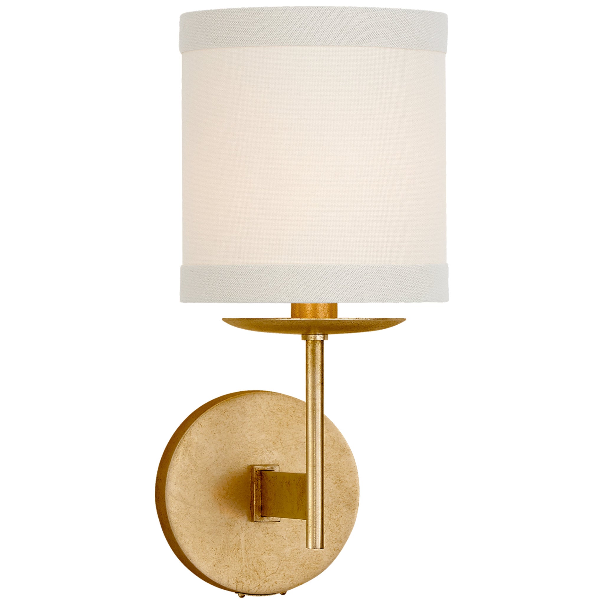 kate spade new york Walker Small Sconce in Gild with Cream Linen Shade