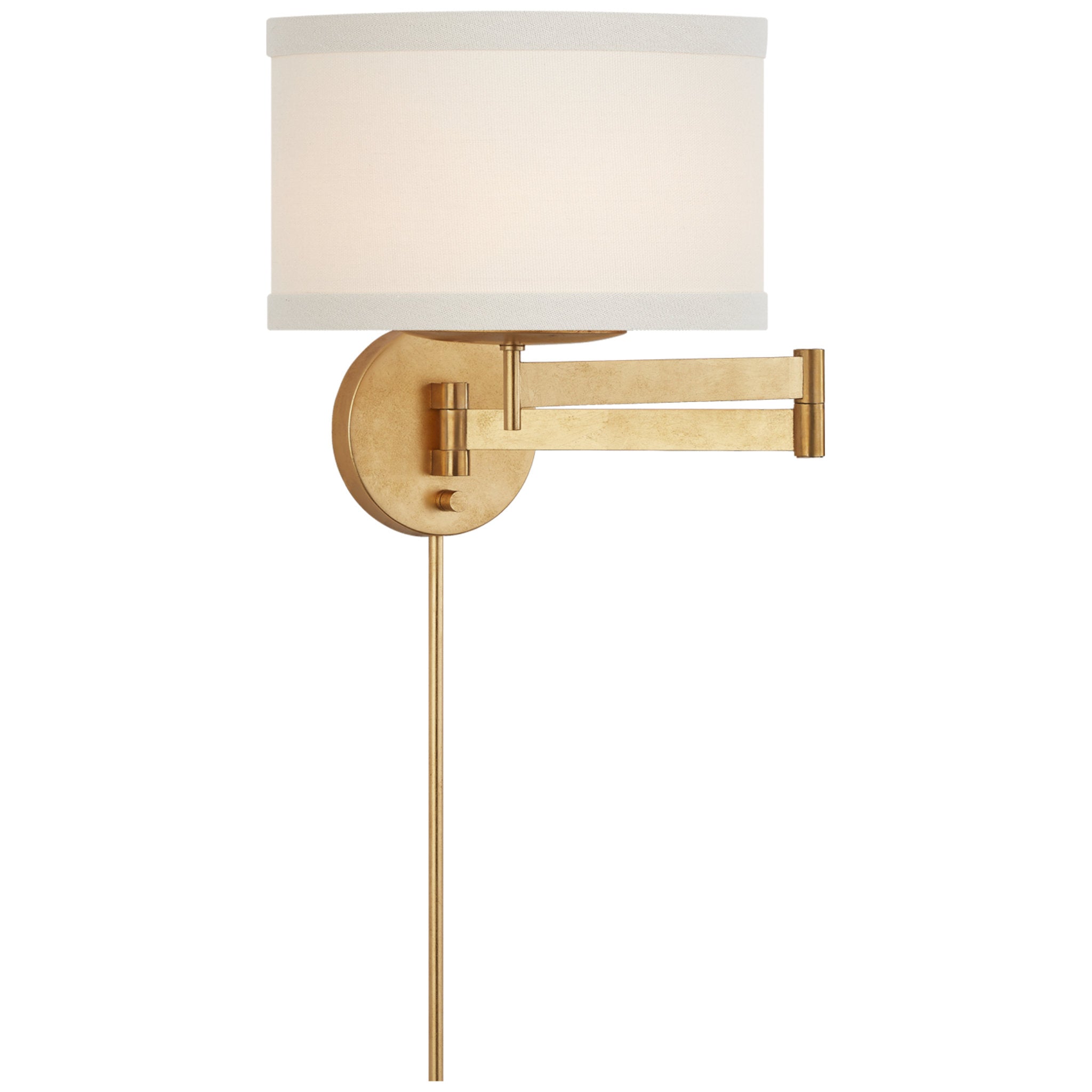 kate spade new york Walker Swing Arm Sconce in Gild with Cream Linen Shade