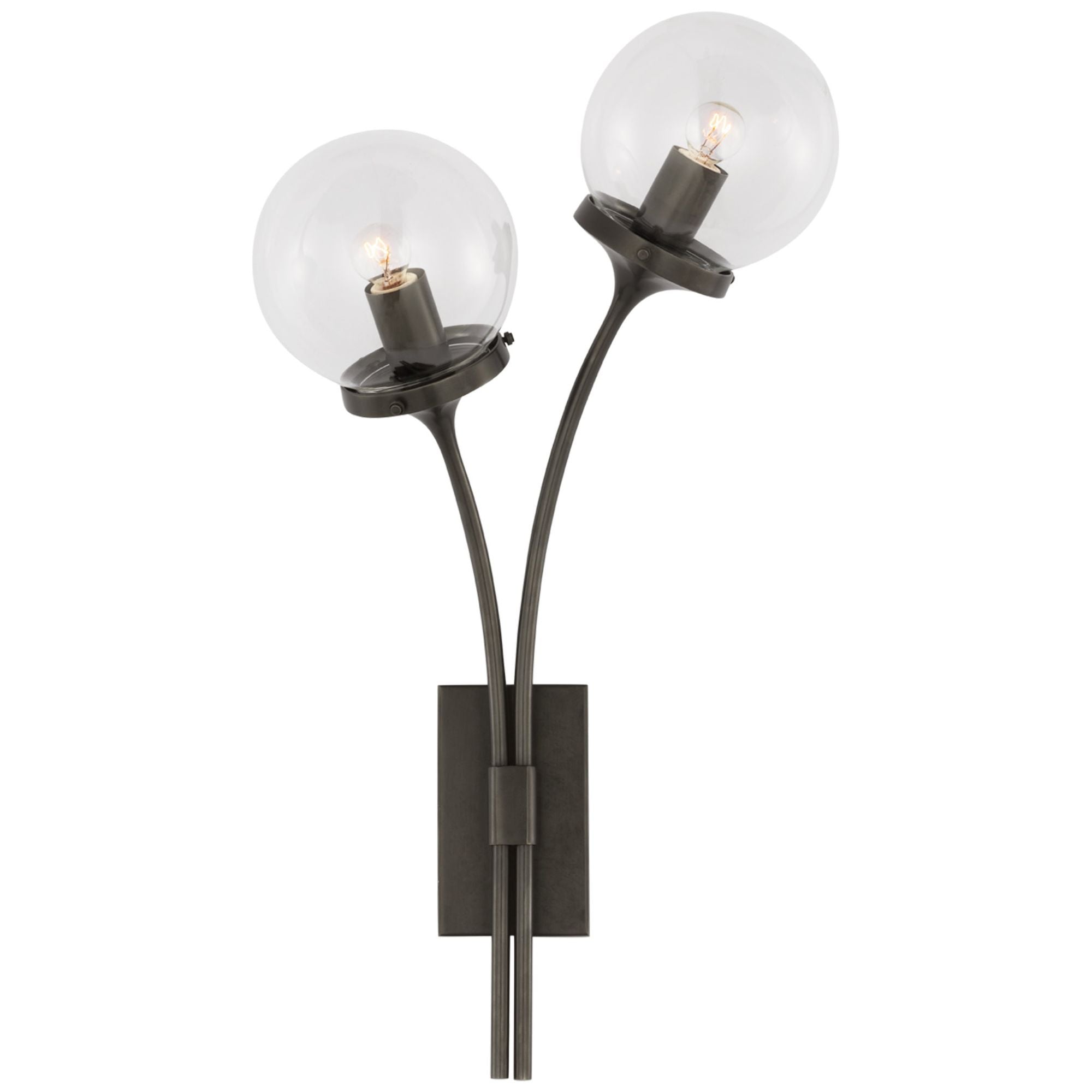 kate spade new york Prescott Left Sconce  in Bronze with Clear Glass Wall Light W12" x H20.5"