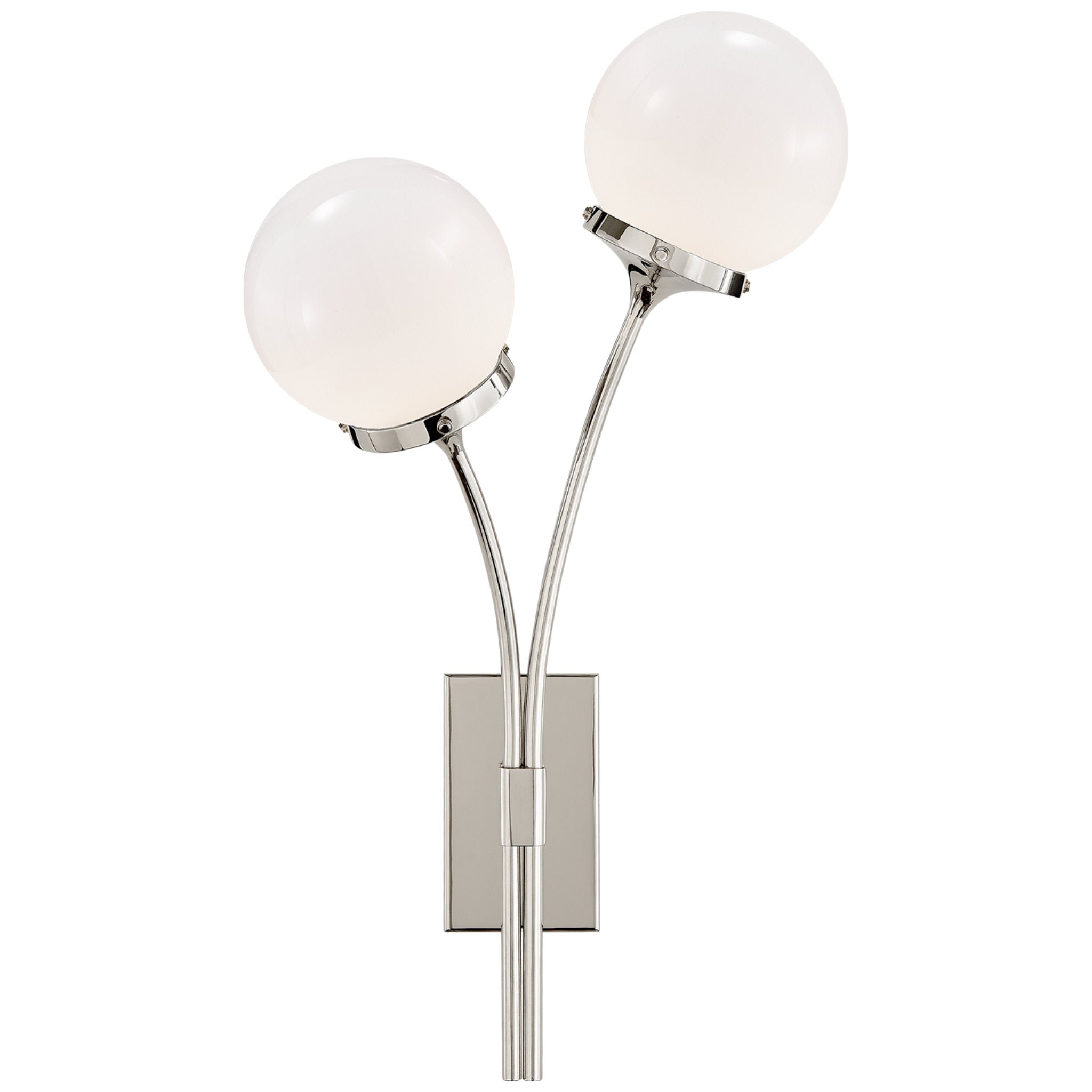 kate spade new york Prescott Left Sconce in Polished Nickel with White Glass