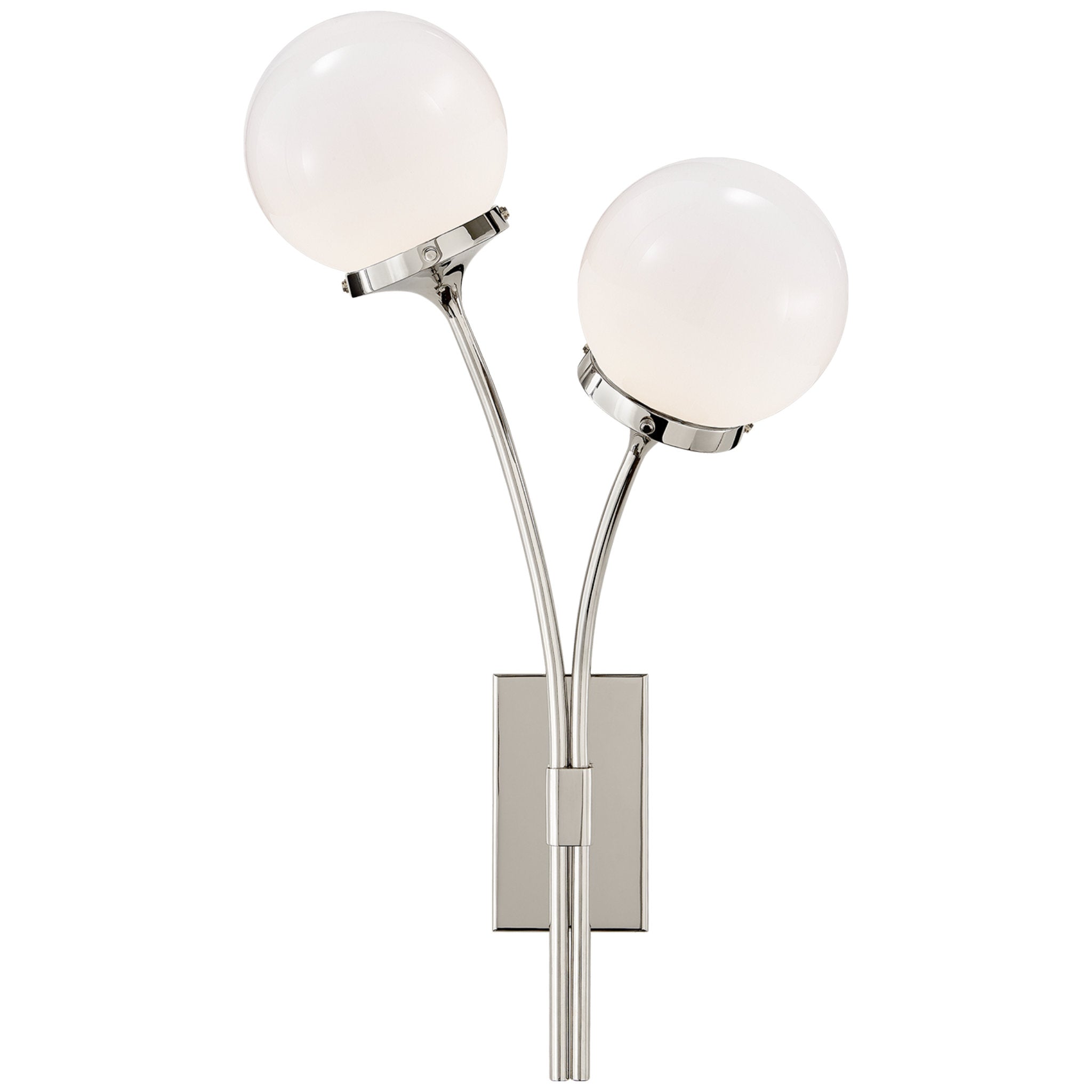 kate spade new york Prescott Right Sconce in Polished Nickel with White Glass