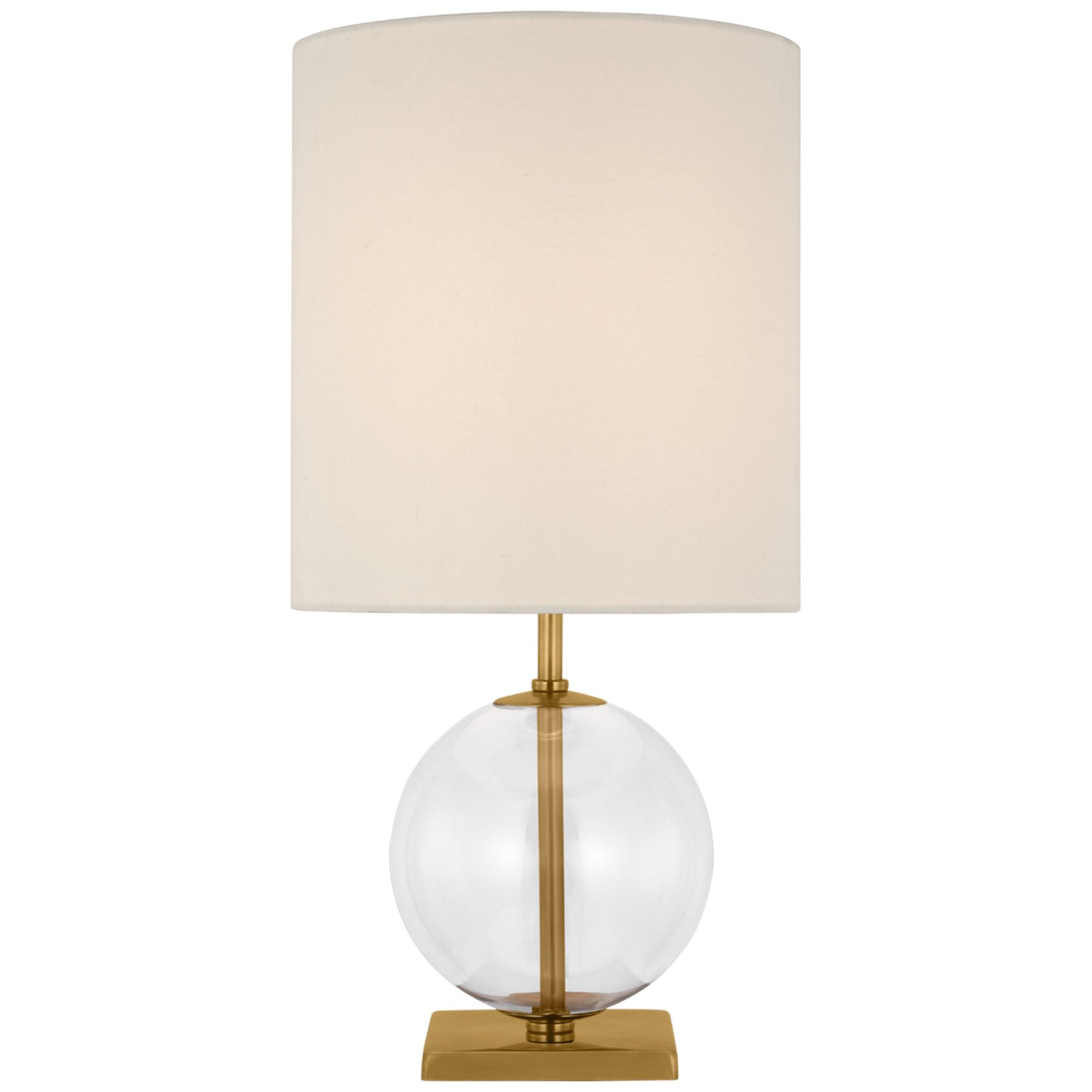 kate spade new york Elsie Small Table Lamp in Clear Glass with Linen Shade W10" x H20.5"