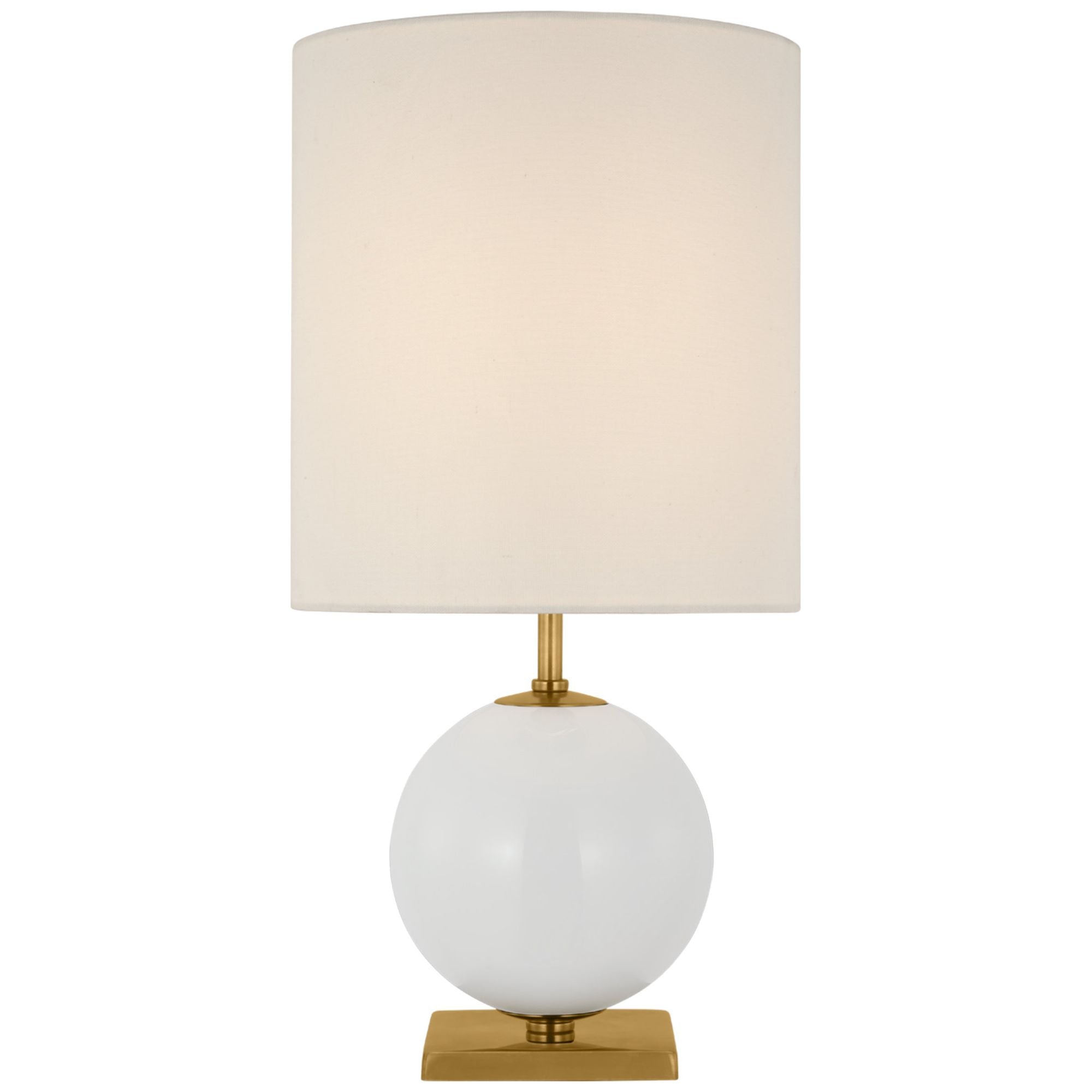 kate spade new york Elsie Small Table Lamp in Cream Painted Glass with Linen Shade W10" x H20.5"