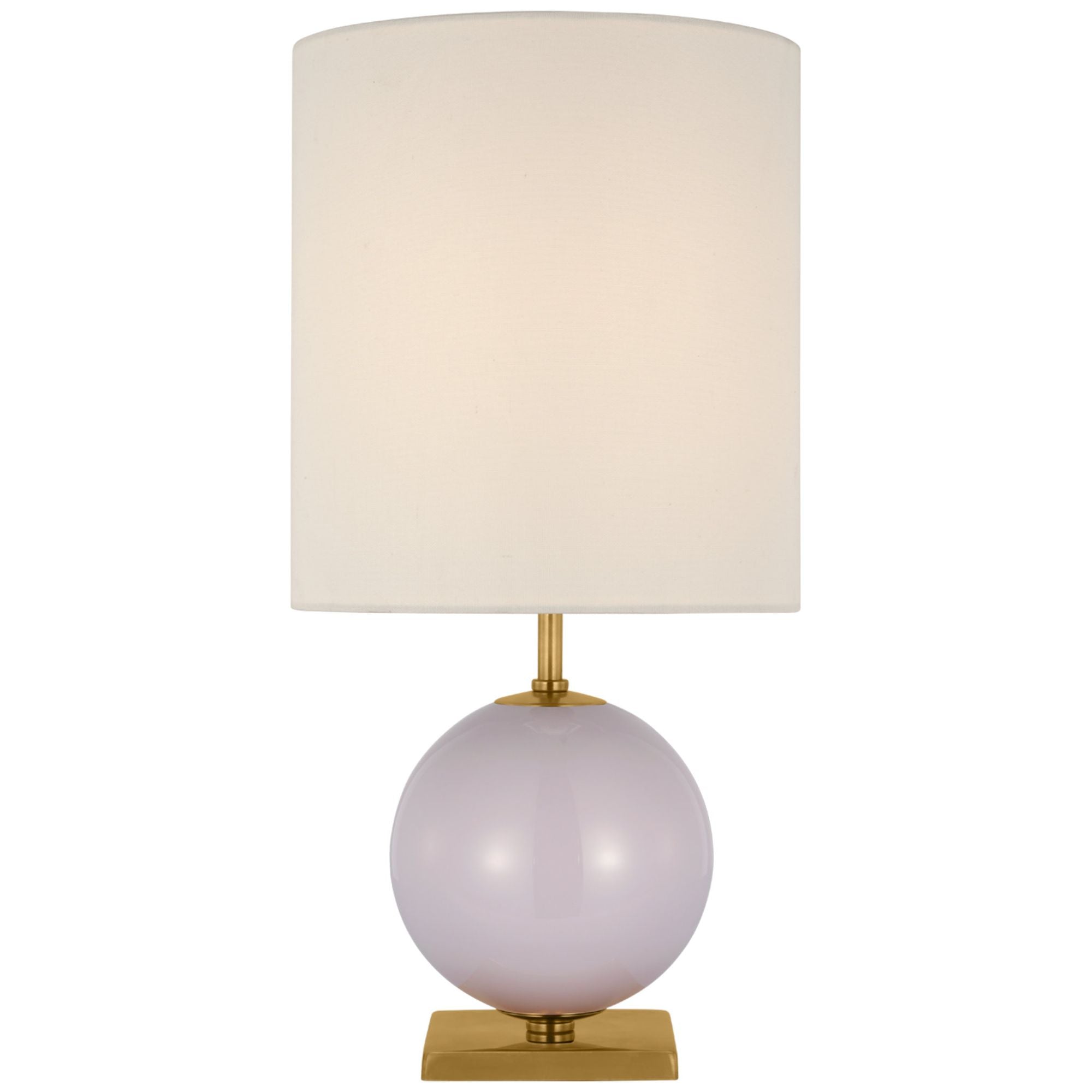 kate spade new york Elsie Small Table Lamp in Lilac Painted Glass with Linen Shade