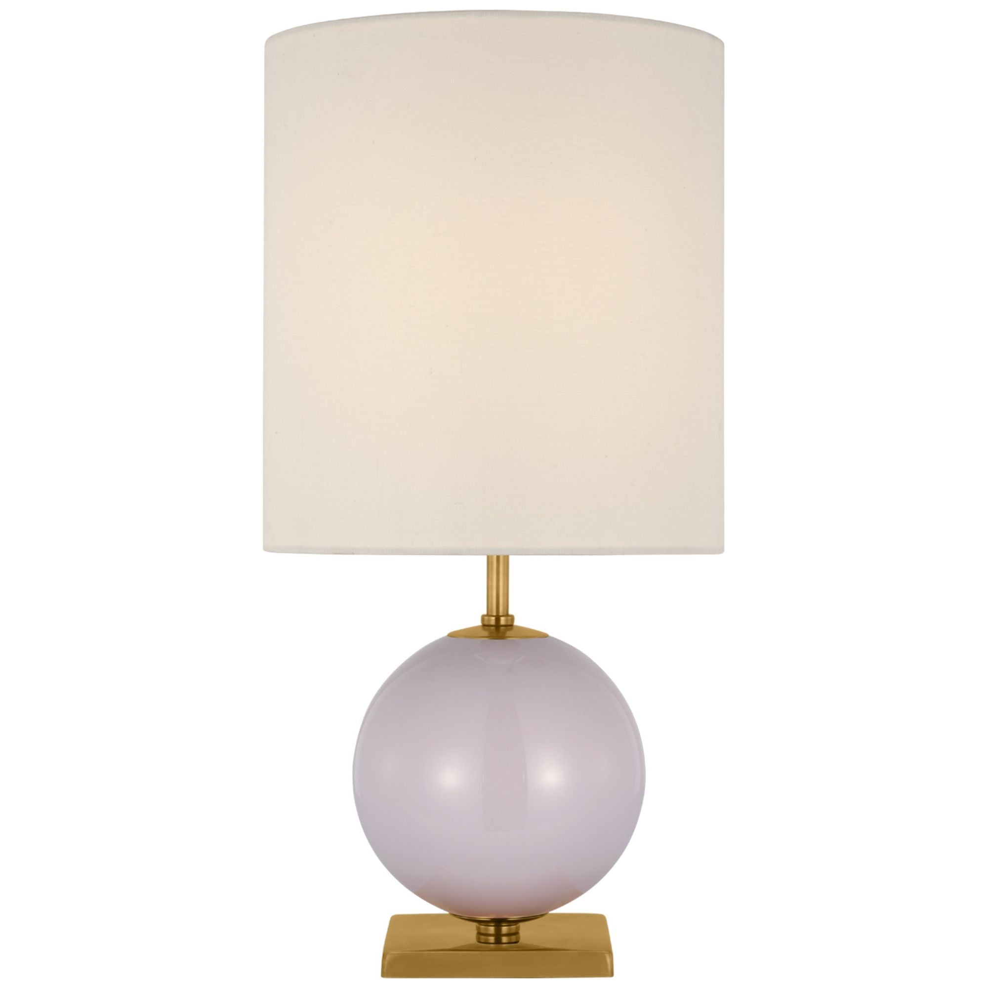 kate spade new york Elsie Small Table Lamp in Lilac Painted Glass with Linen Shade W10" x H20.5"