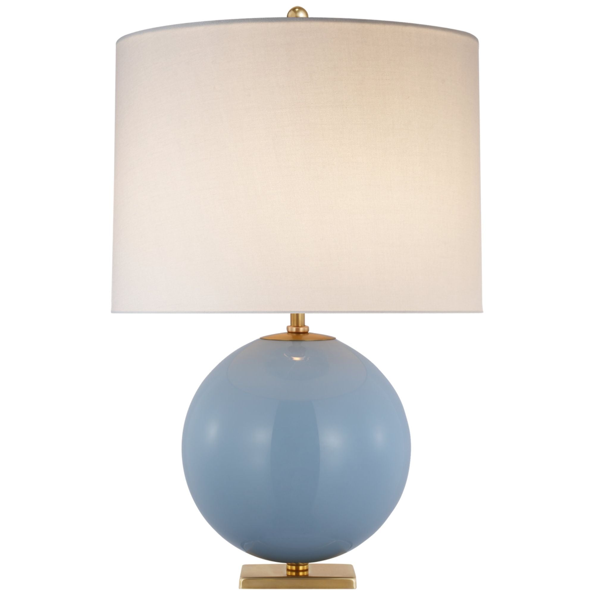 kate spade new york Elsie Table Lamp in Blue Painted Glass with Linen Shade W16" x H25.5"