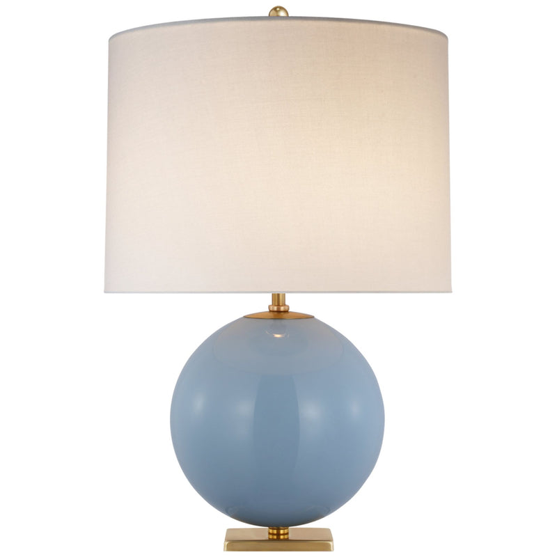 kate spade new york Elsie Table Lamp in Blue Painted Glass with Linen Shade
