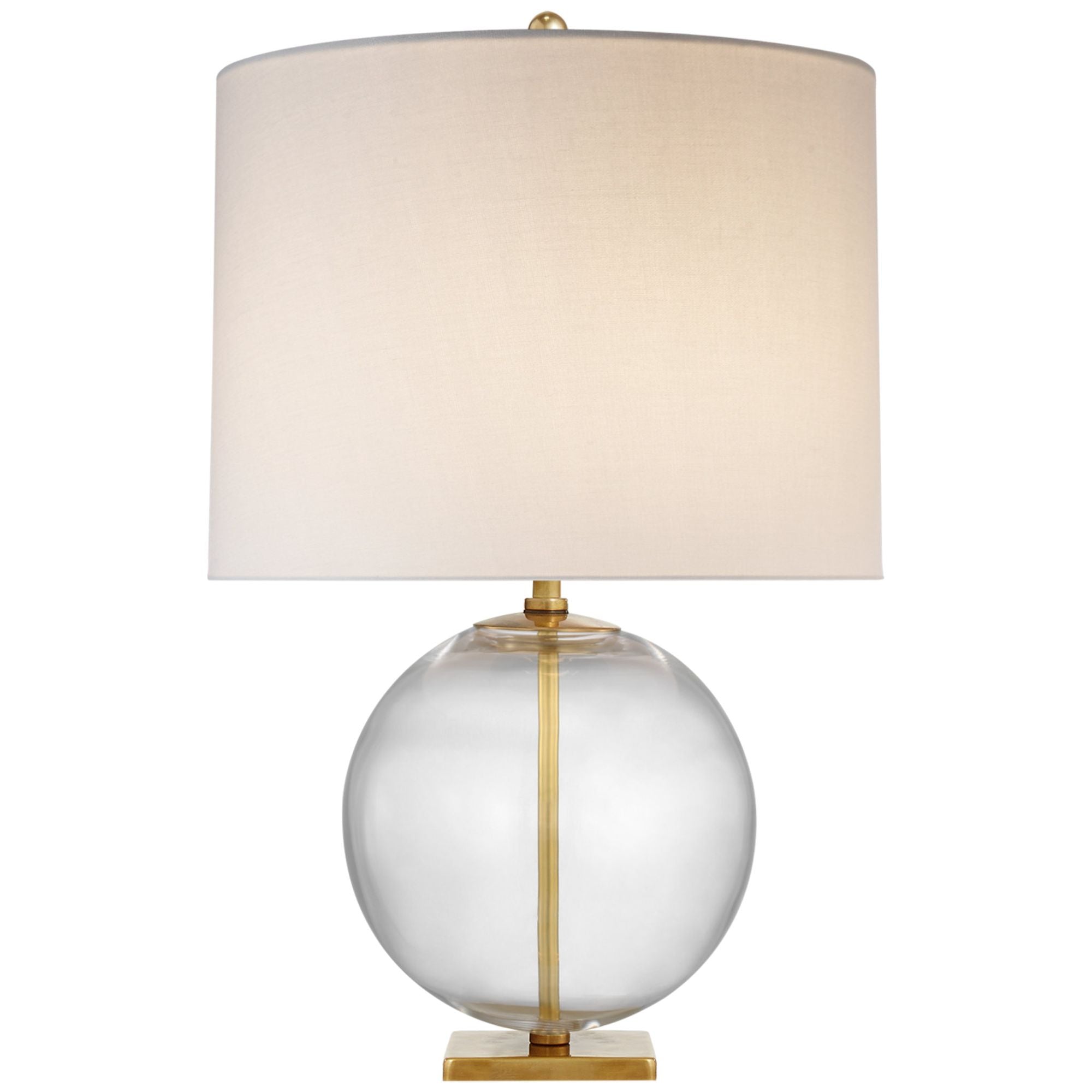 kate spade new york Elsie Table Lamp in Clear Glass with Linen Shade W16" x H25.5"
