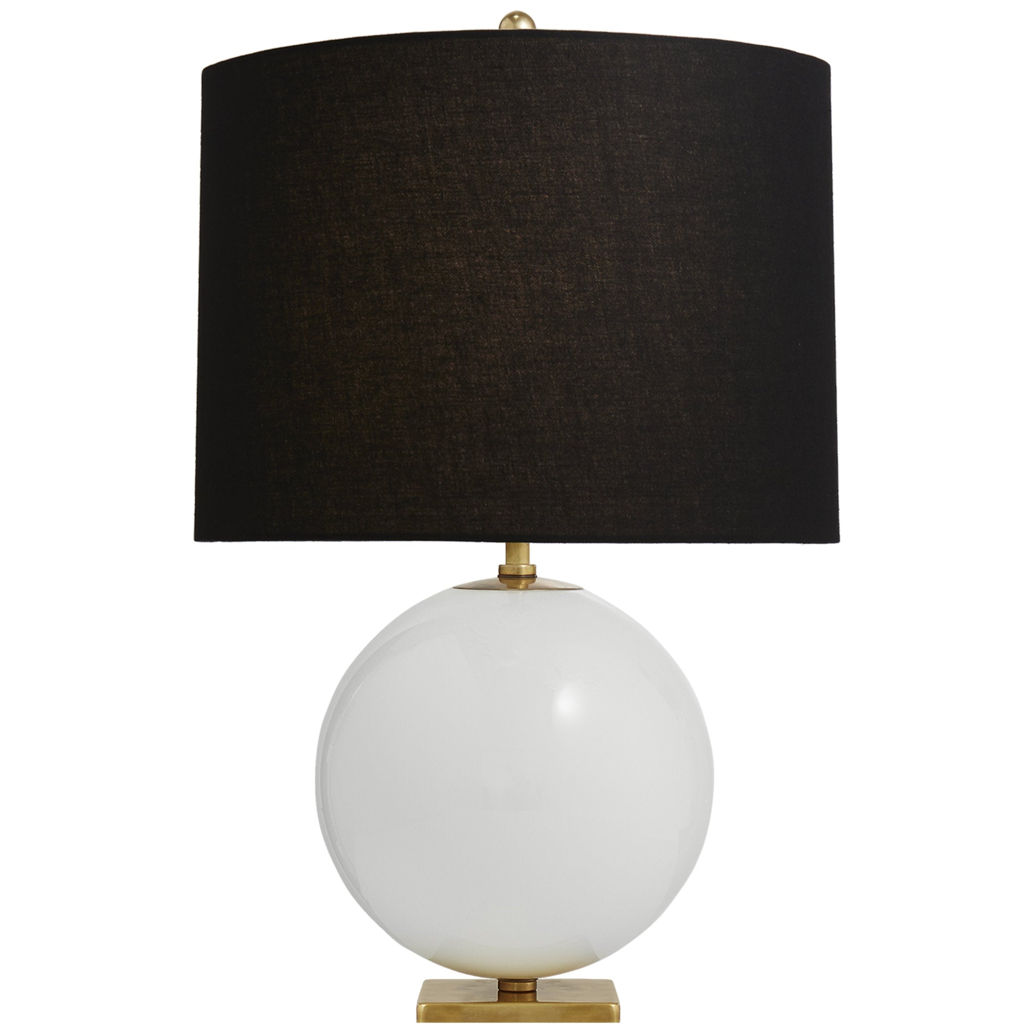 kate spade new york Elsie Table Lamp in Cream Reverse Painted Glass with Black Linen Shade