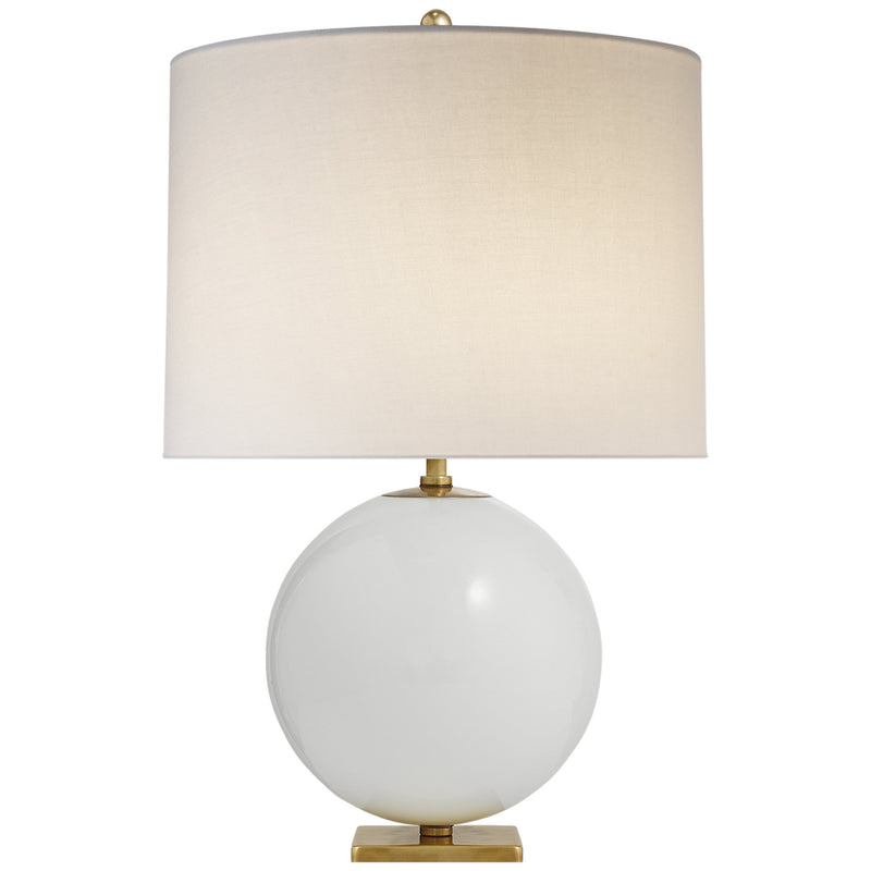 kate spade new york Elsie Table Lamp in Cream Reverse Painted Glass with Cream Linen Shade