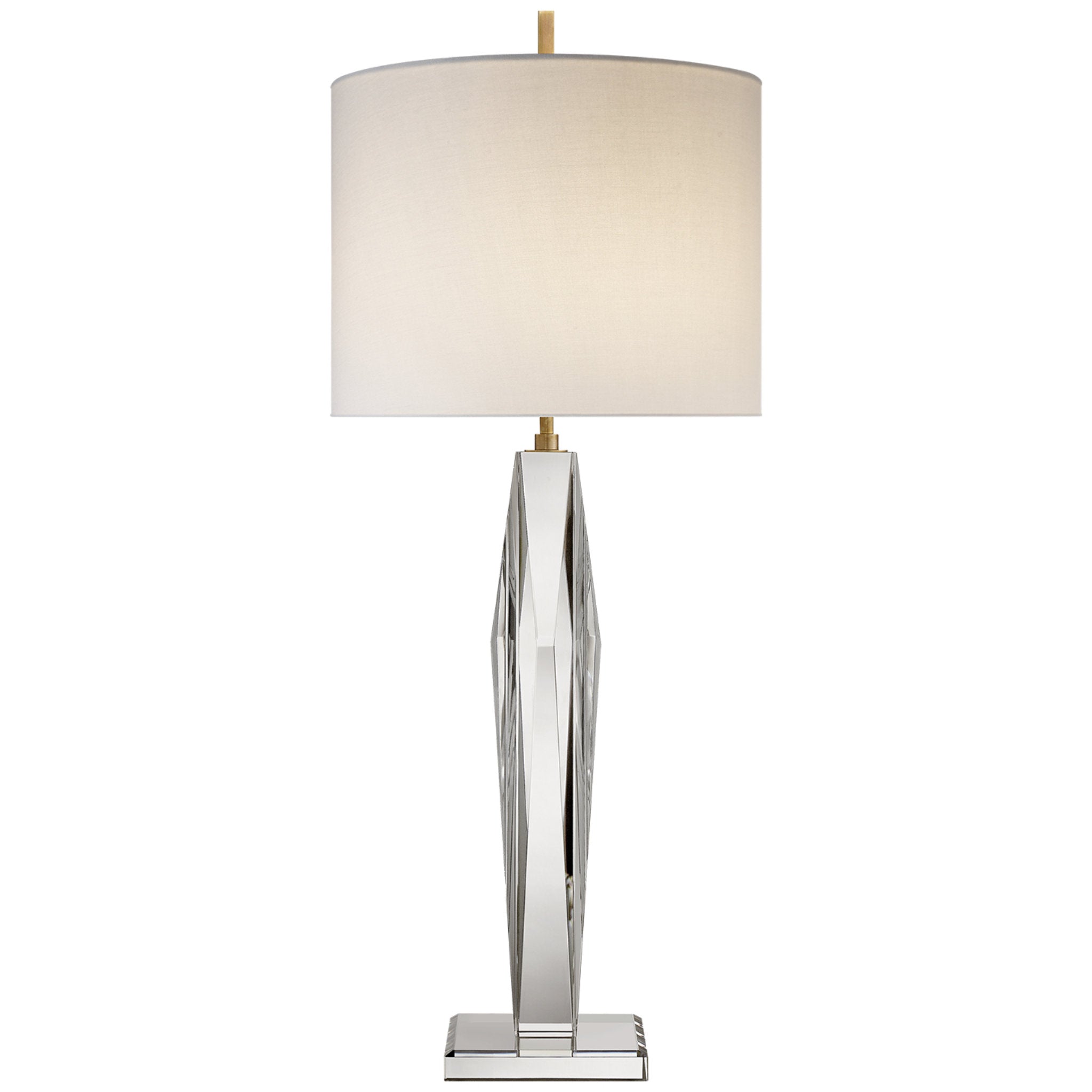 kate spade new york Castle Peak Narrow Table Lamp in Crystal with Cream Linen Shade