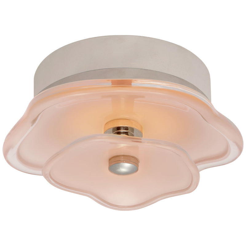 kate spade new york Leighton 6" Layered Flush Mount in Polished Nickel with Blush Tinted Glass