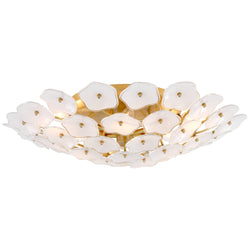 kate spade new york Leighton Large Flush Mount in Soft Brass with Cream Tinted Glass