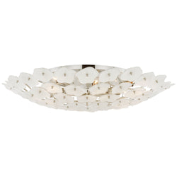 kate spade new york Leighton Grande Flush Mount in Polished Nickel with Cream Tinted Glass