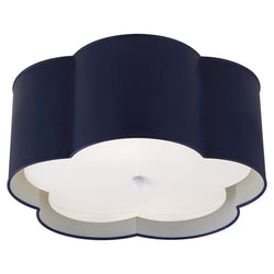 kate spade new york Bryce Medium Flush Mount in French Navy and White with Frosted Acrylic Diffuser