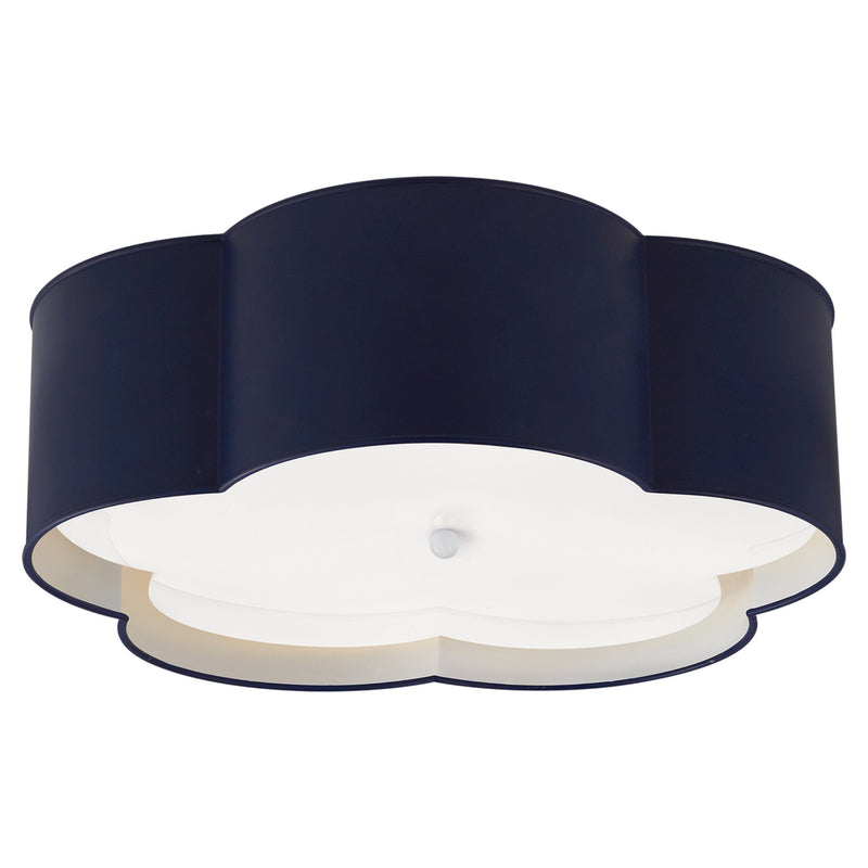 kate spade new york Bryce Large Flower Flush Mount in French Navy and White with Frosted Acrylic
